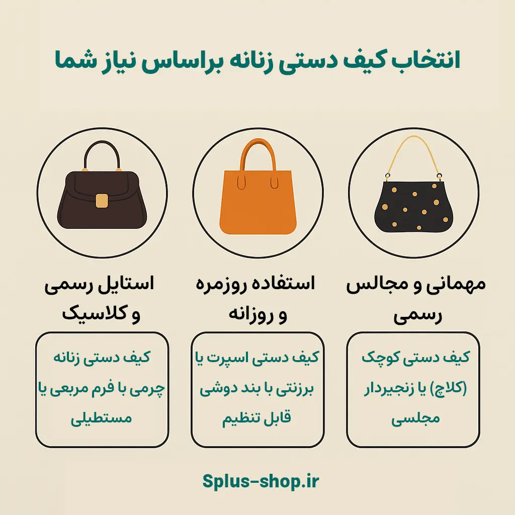 انتخاب کیف دستی زنانه مناسب نیاز